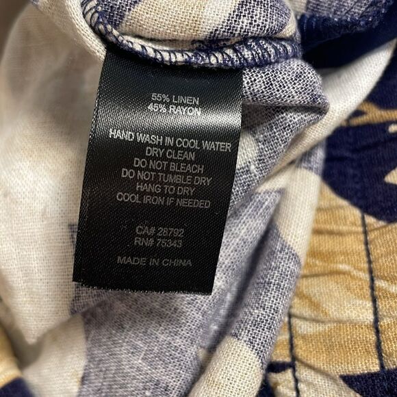 Joie Wide Leg Linen Blend Floral Botanical Elastic Waistband Pockets Beachy L - Picture 5 of 13